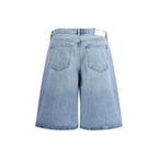 Light Blue Cotton Bermuda Shorts