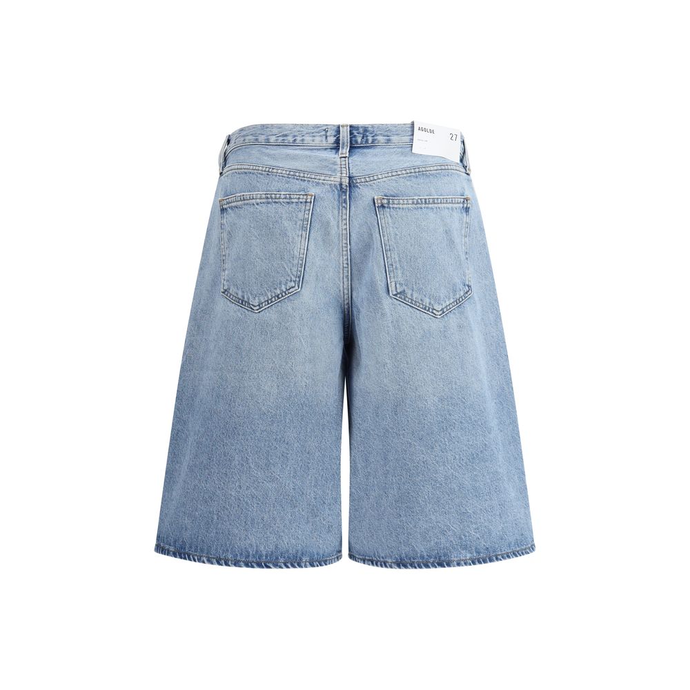 Light Blue Cotton Bermuda Shorts