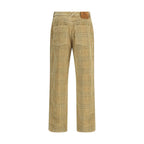 Brown Cotton Casual Pants