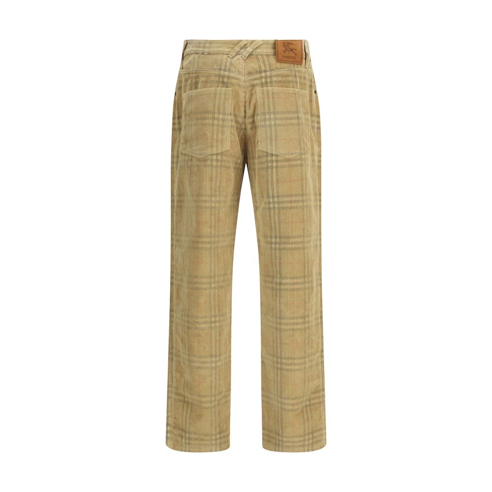 Brown Cotton Casual Pants