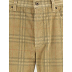 Brown Cotton Casual Pants