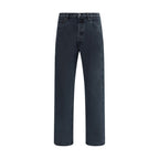 Black Cotton Straight-Leg Jeans