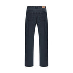 Black Cotton Straight-Leg Jeans