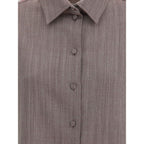 Brown Fleece Wool Dress Shirt
