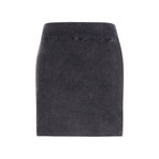 Gray Cotton Mini Skirt