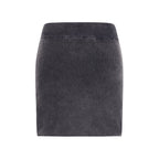 Gray Cotton Mini Skirt
