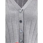 Gray Fleece Wool Cardigan