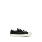 Black Cotton Low Top Sneakers