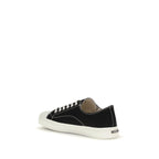 Black Cotton Low Top Sneakers