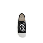 Black Cotton Low Top Sneakers