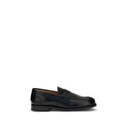 Black Calf Leather Bos Taurus Slip-On Loafers