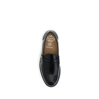 Black Calf Leather Bos Taurus Slip-On Loafers