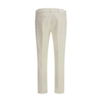 Cream Cotton Slim Fit Jeans
