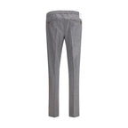 Gray Fleece Wool Casual Pants