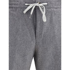 Gray Fleece Wool Casual Pants