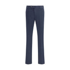 Blue Elastane Casual Pants