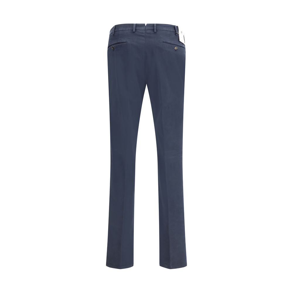 Blue Elastane Casual Pants