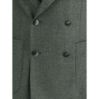 Green Fleece Wool Blazer