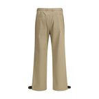 Beige Cotton Cargo Pants