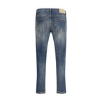 Blue Cotton Slim Fit Jeans