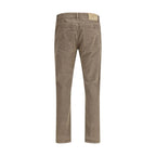 Beige Cotton Casual Pants