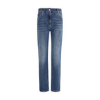 Blue Cotton Skinny Jeans