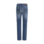 Blue Cotton Skinny Jeans