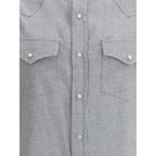 Gray Cotton Pattern Shirt