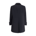 Black Fleece Wool Trench Coat