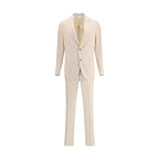 Beige Cotton Two-Piece Suit