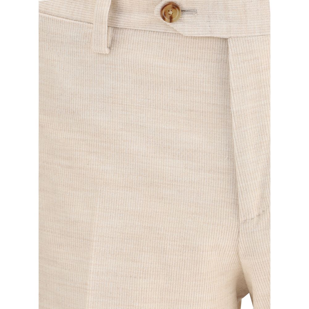 Beige Cotton Two-Piece Suit