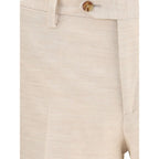 Beige Cotton Two-Piece Suit