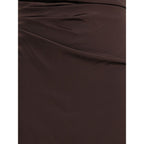 Brown Silk Cocktail Dress