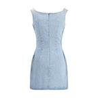 Light Blue Cotton Casual Dress