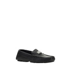 Black Rubber Slip-On Loafers