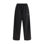 Black Polyester Casual Pants