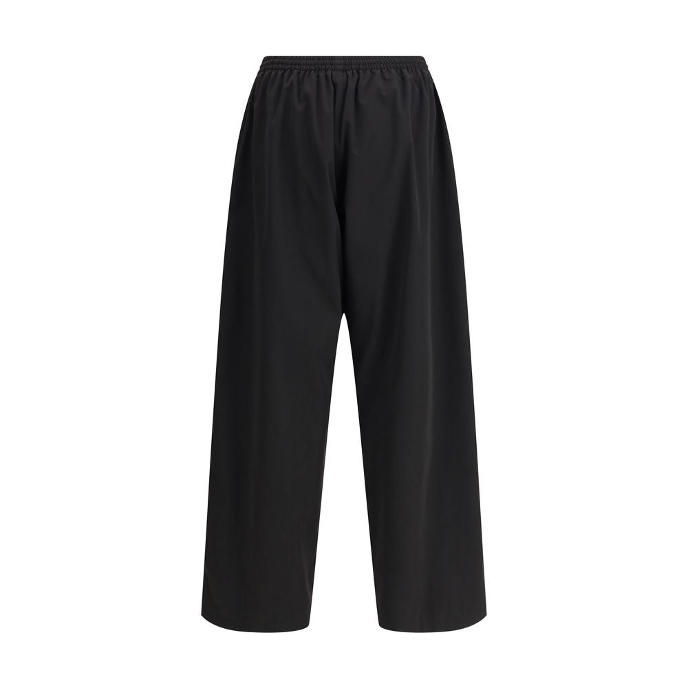 Black Polyester Casual Pants