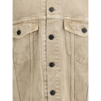 Beige Cotton Denim Jacket