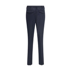 Blue Fleece Wool Chino Pants