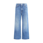 Blue Cotton Cropped Jeans