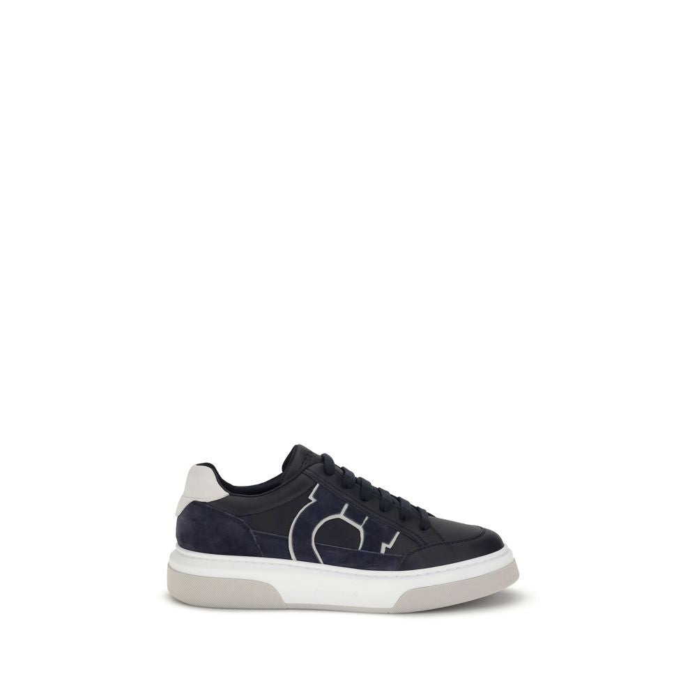 Blue Calf Leather Bos Taurus Low Top Sneakers