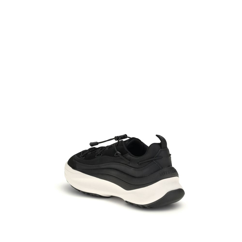 Black Polyester Athletic Sneakers
