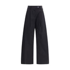 Black Cotton Casual Pants