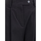 Black Cotton Casual Pants