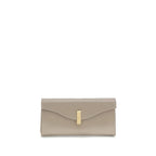 Beige Leather Clutch Bag