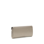 Beige Leather Clutch Bag