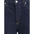 Blue Recycled Cotton Straight-Leg Jeans