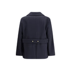 Blue Fleece Wool Coat