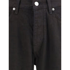 Black Cotton Relaxed Fit Jeans