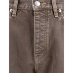 Brown Cotton Relaxed Fit Jeans